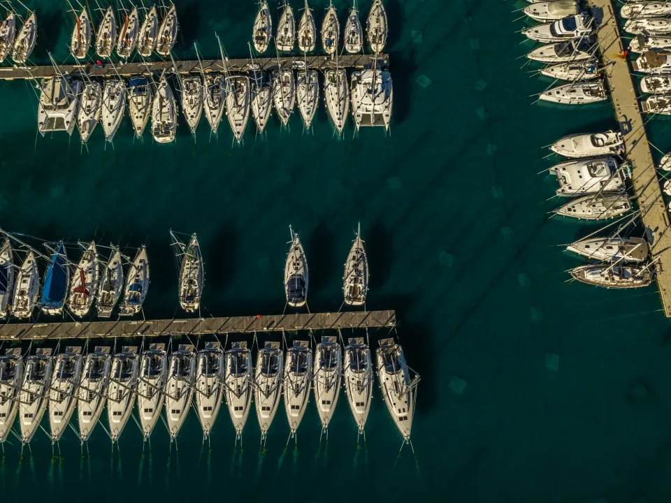 Yachts moored at Marina Pirovac.