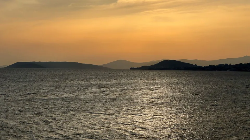 The Adriatic coast at Podstrana in the evening light.