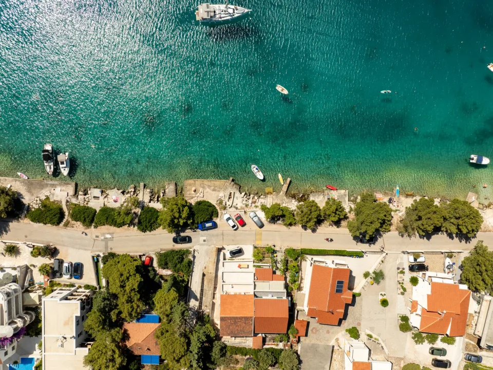 Rogoznica coast and sheltered bays seen from above.