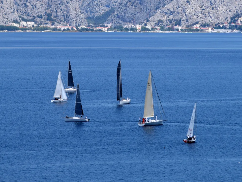 Sailing yachts on the Adriatic Sea.