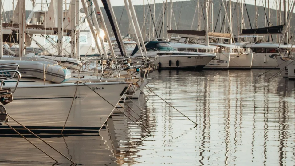 Regional view of moored sailing yachts at Biograd na Moru
