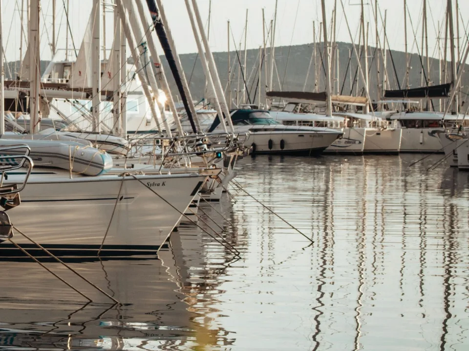 Regional view of moored sailing yachts at Biograd na Moru