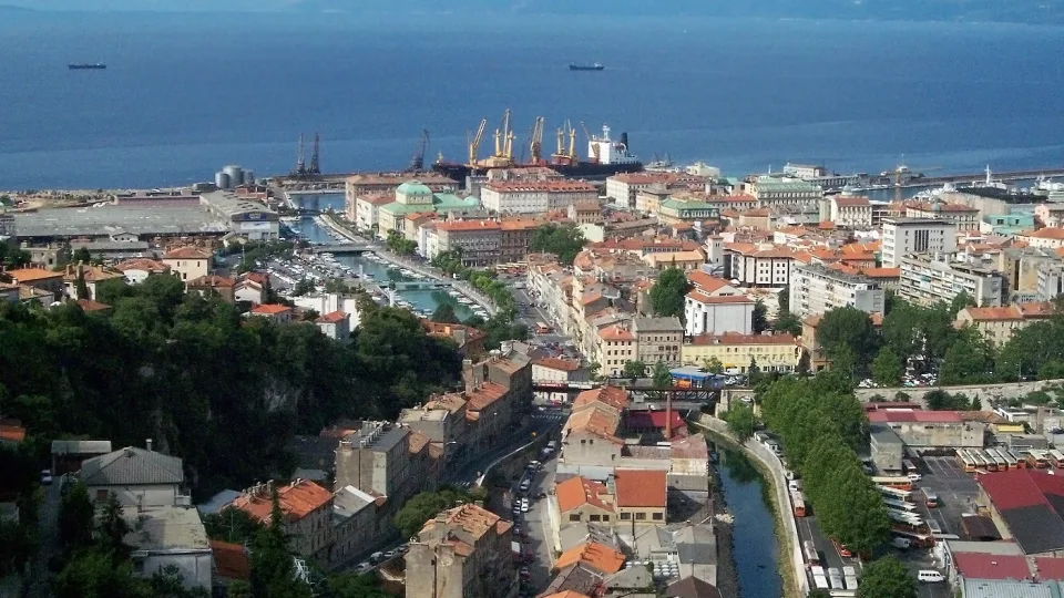 Regional view of Rijeka and its port on the Kvarner coast