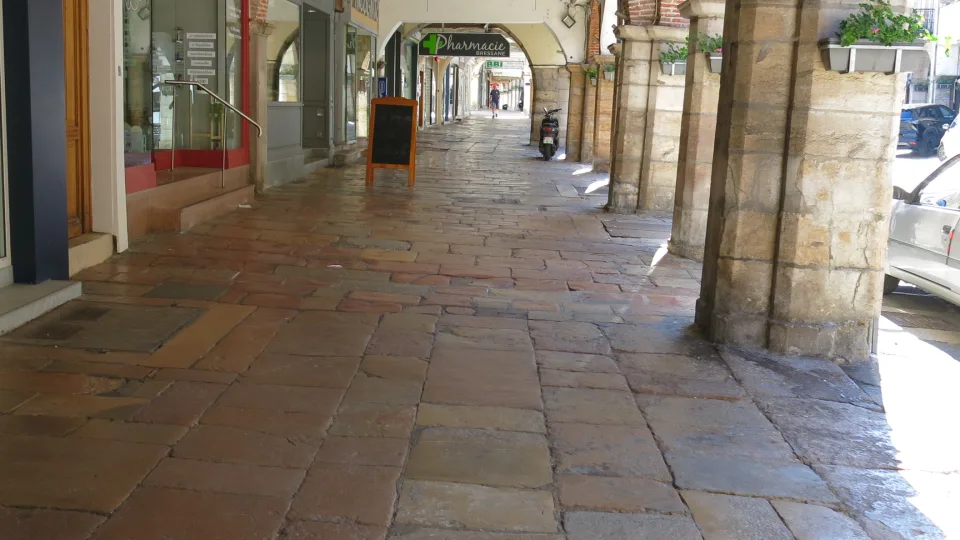 Regional town context: the historic arcades of Louhans, France