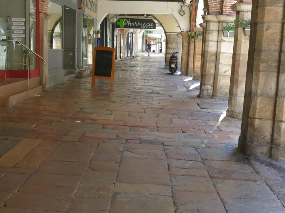 Regional town context: the historic arcades of Louhans, France
