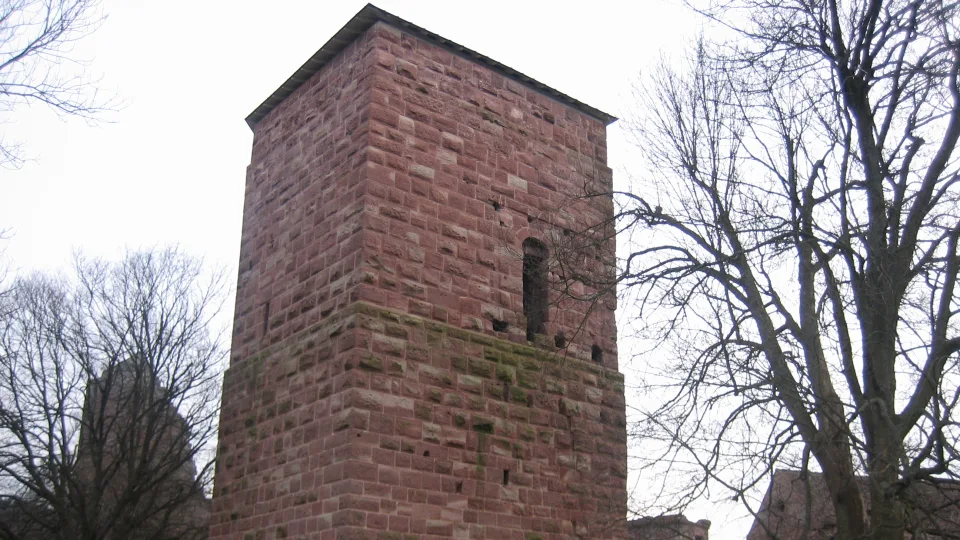 Stone tower at Château de Lutzelbourg, France