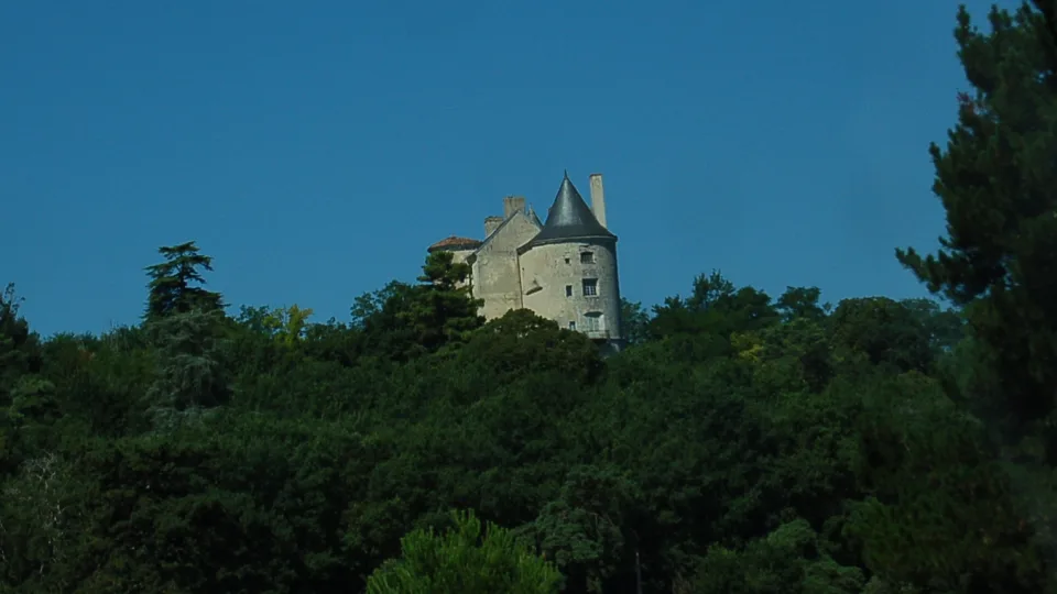 The château above the trees at Buzet-sur-Baïse