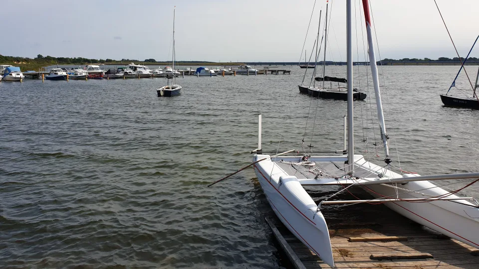 Sailing boats moored in Altefähr harbour on Rügen