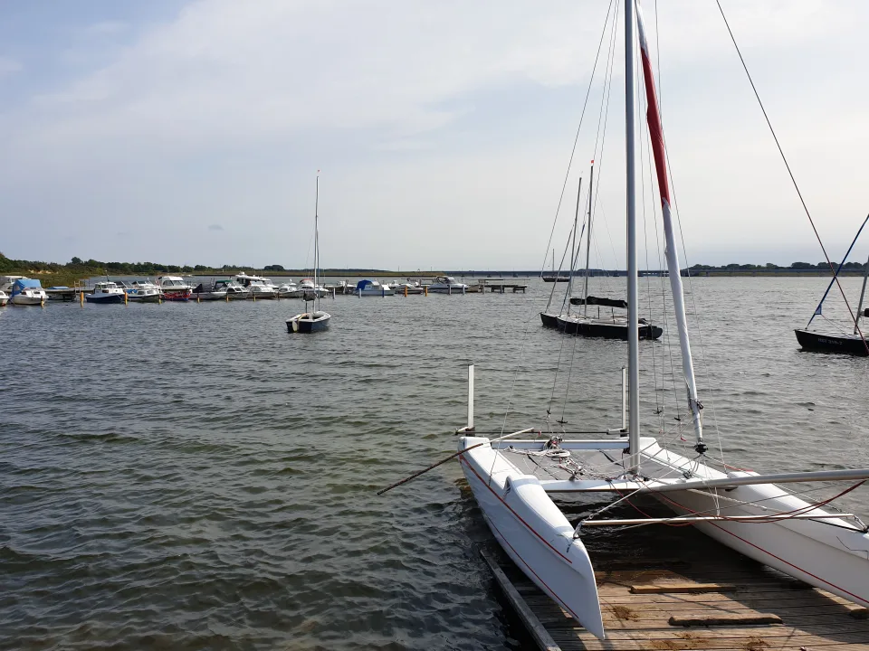 Sailing boats moored in Altefähr harbour on Rügen
