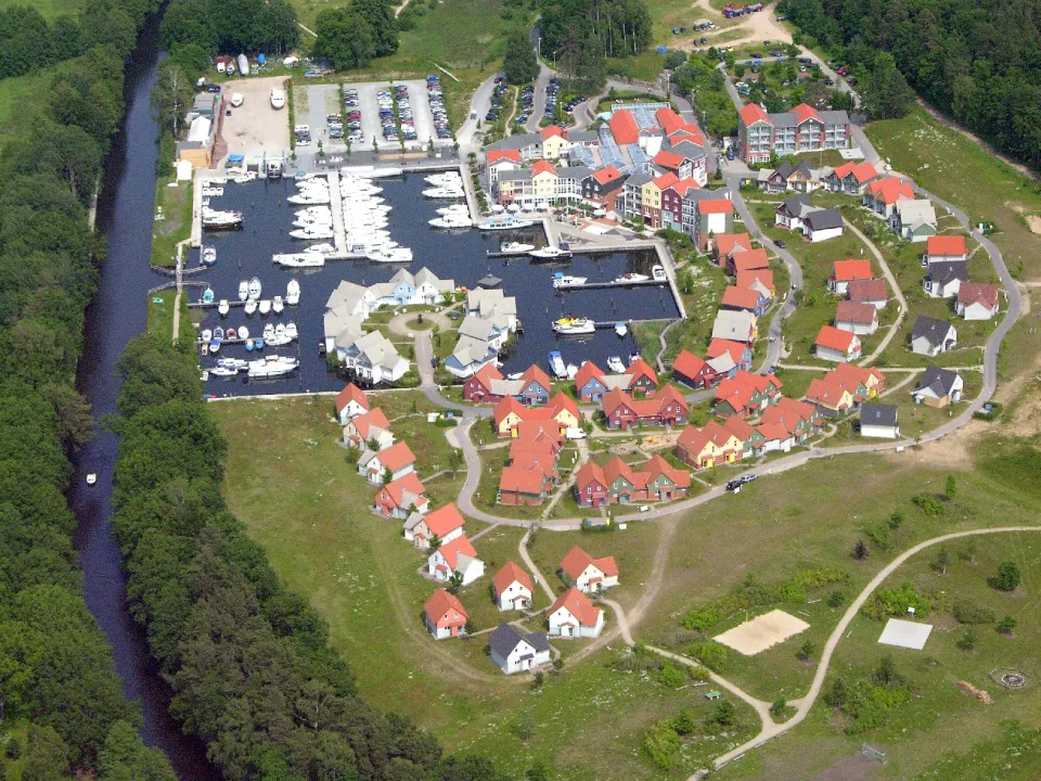 Historical aerial view of Marina Wolfsbruch at Kleinzerlang near Rheinsberg