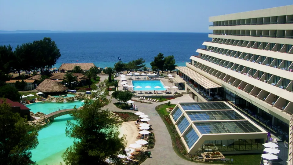 Sithonia Hotel, swimming pools and sea at Porto Carras in 2007