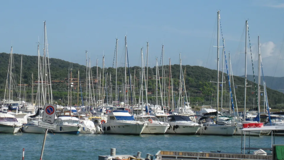 Boats in the port of Talamone