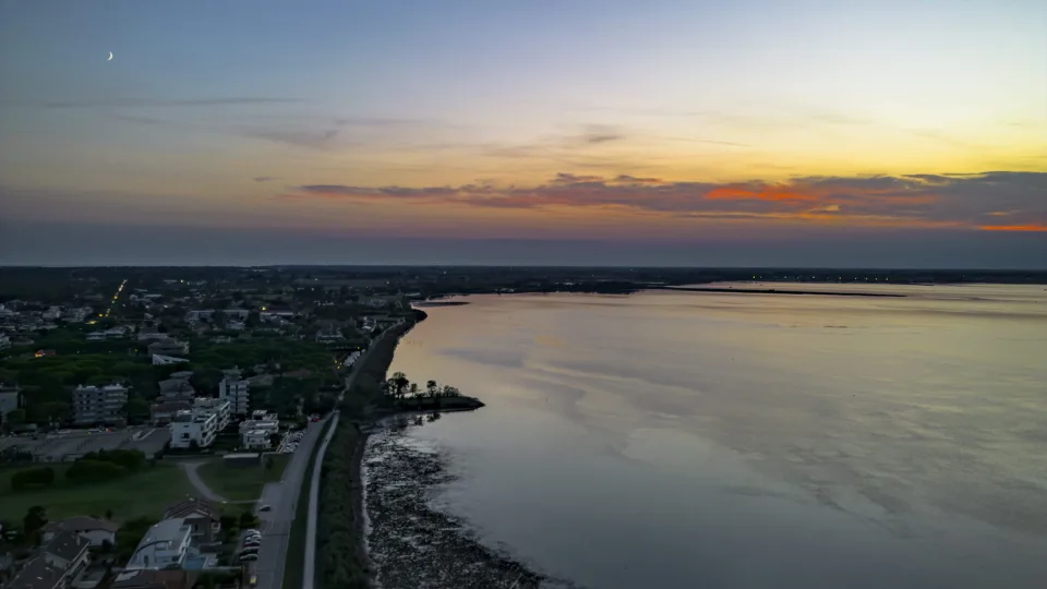 Lignano Sabbiadoro shoreline at dusk