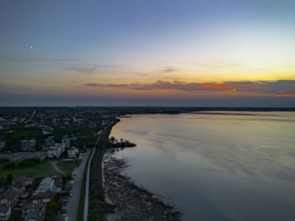 Lignano Sabbiadoro shoreline at dusk