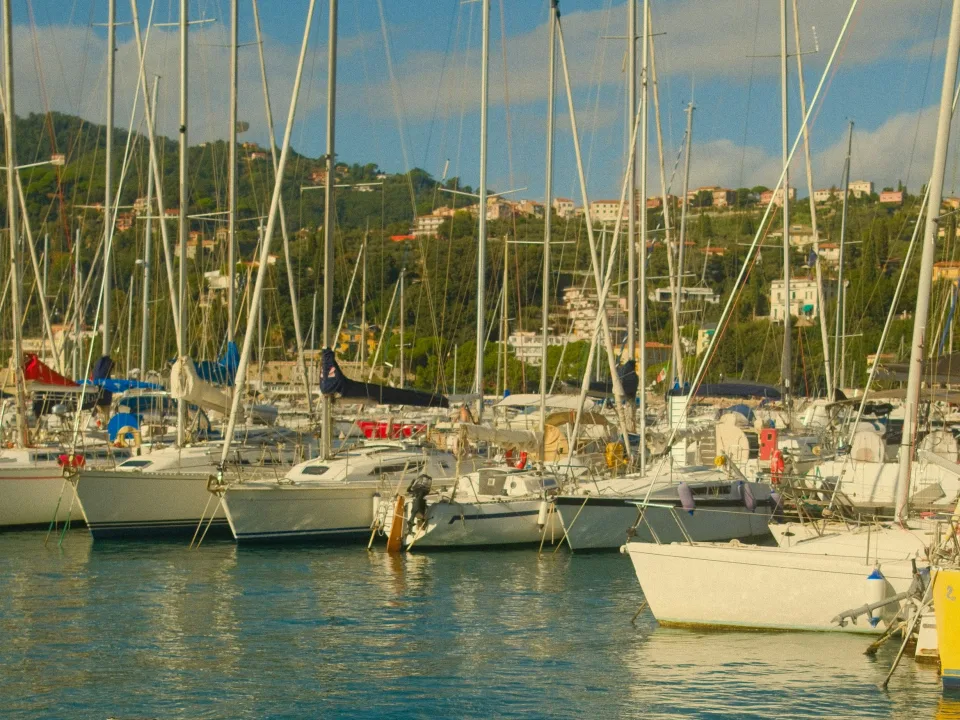Regional view of boats in Lerici harbour on the Ligurian coast