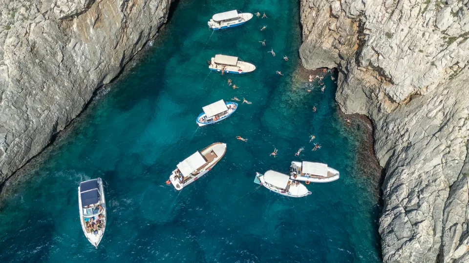 Rocky coast and blue water at Santa Maria di Leuca