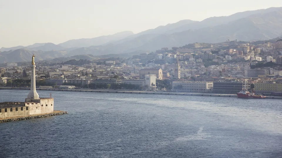 Messina waterfront seen across the harbour