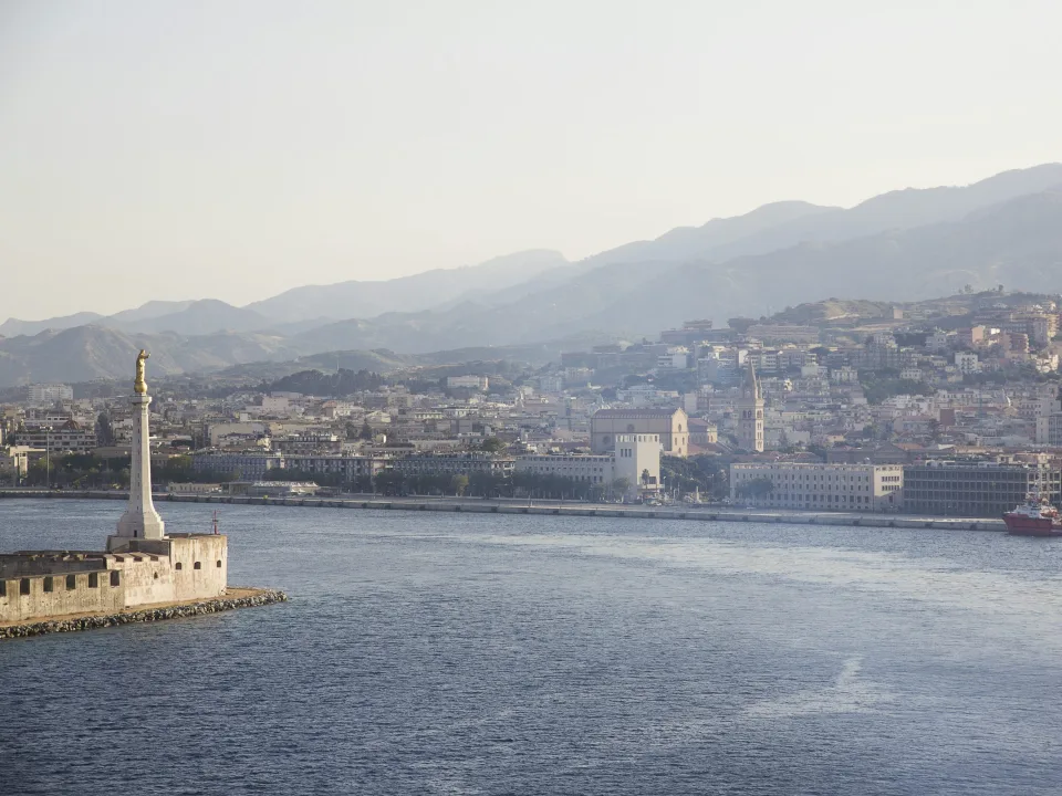 Messina waterfront seen across the harbour