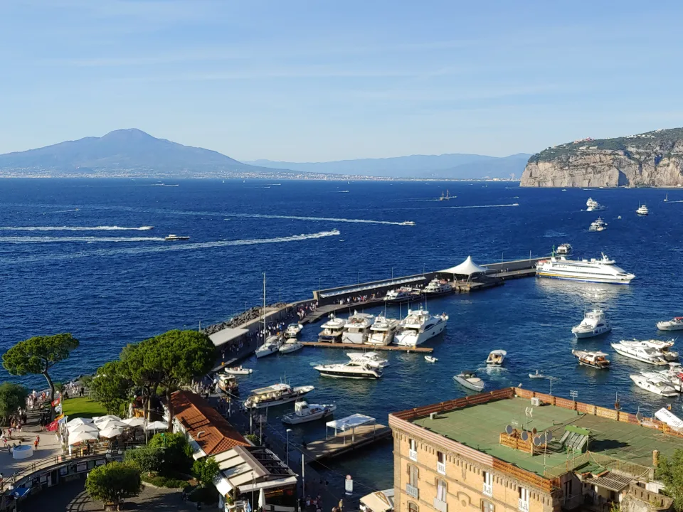 Regional departure example: Sorrento harbour on the Gulf of Naples, part of the Tyrrhenian coast