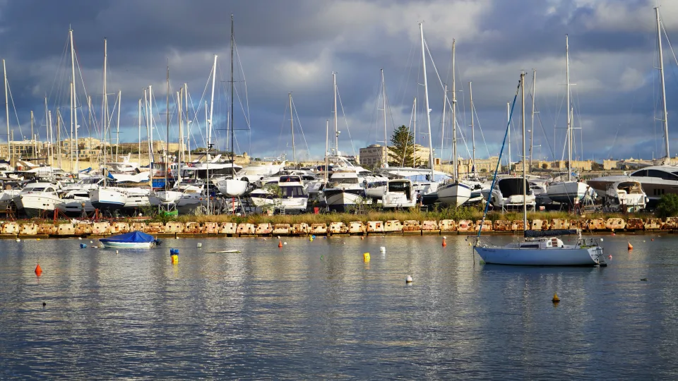Boats on Gżira’s waterfront