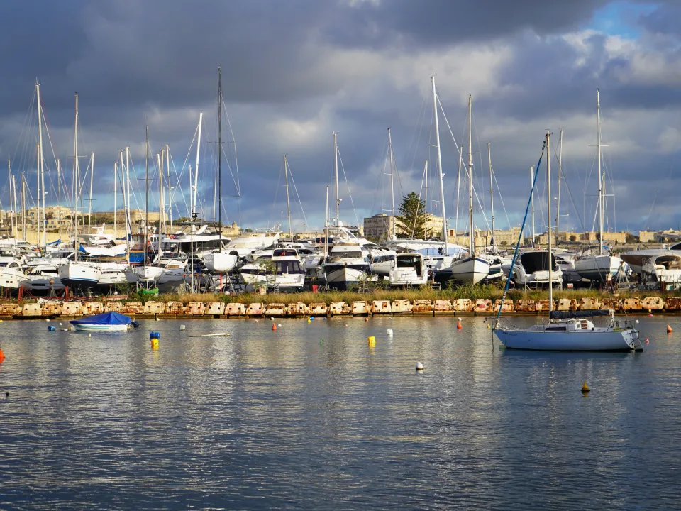 Boats on Gżira’s waterfront