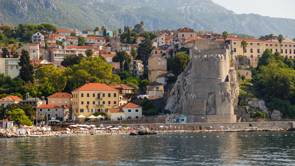 Regional Herceg Novi coastline with waterfront buildings