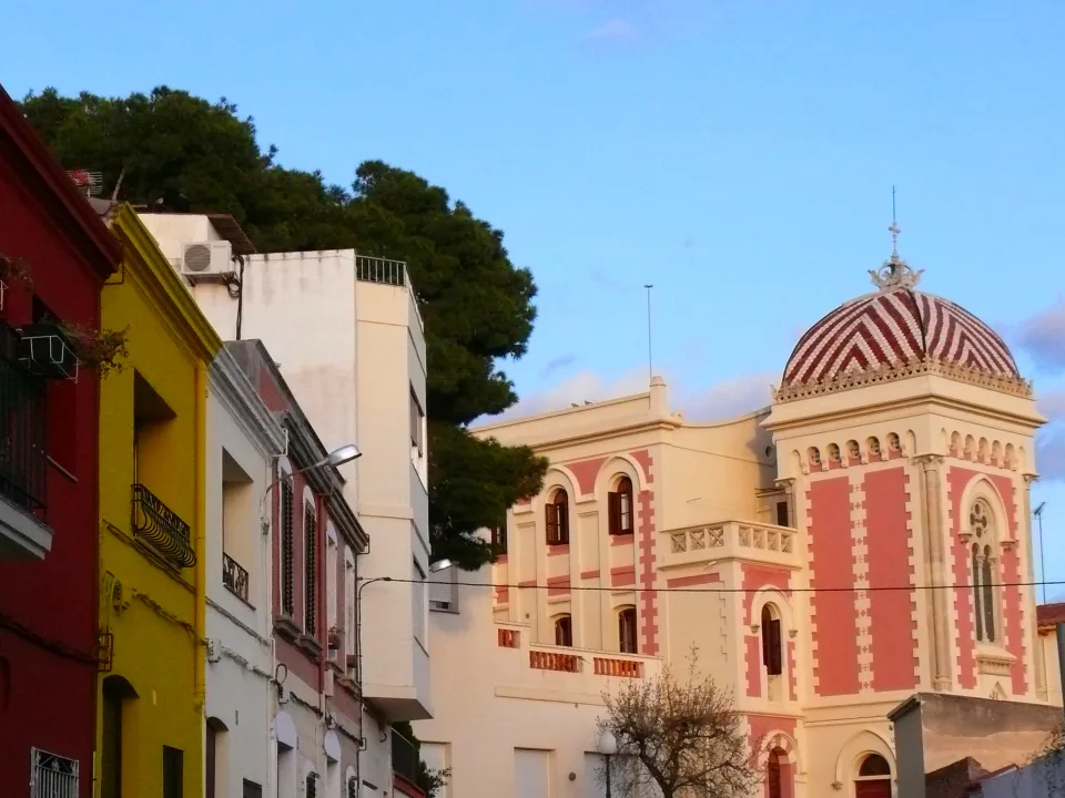Casa Benèfica and colourful façades in El Masnou, Spain