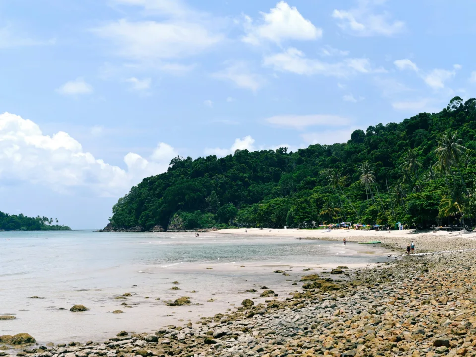 Beach and forested coastline on Koh Chang, Thailand