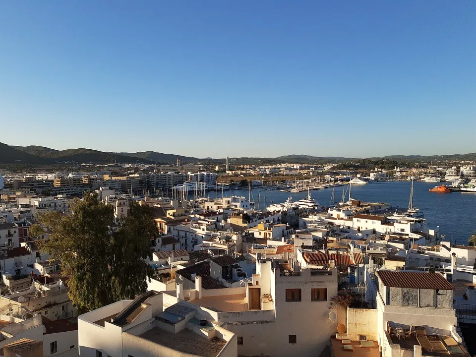 Regional Ibiza context: Ibiza Town and its harbour seen from the old town.