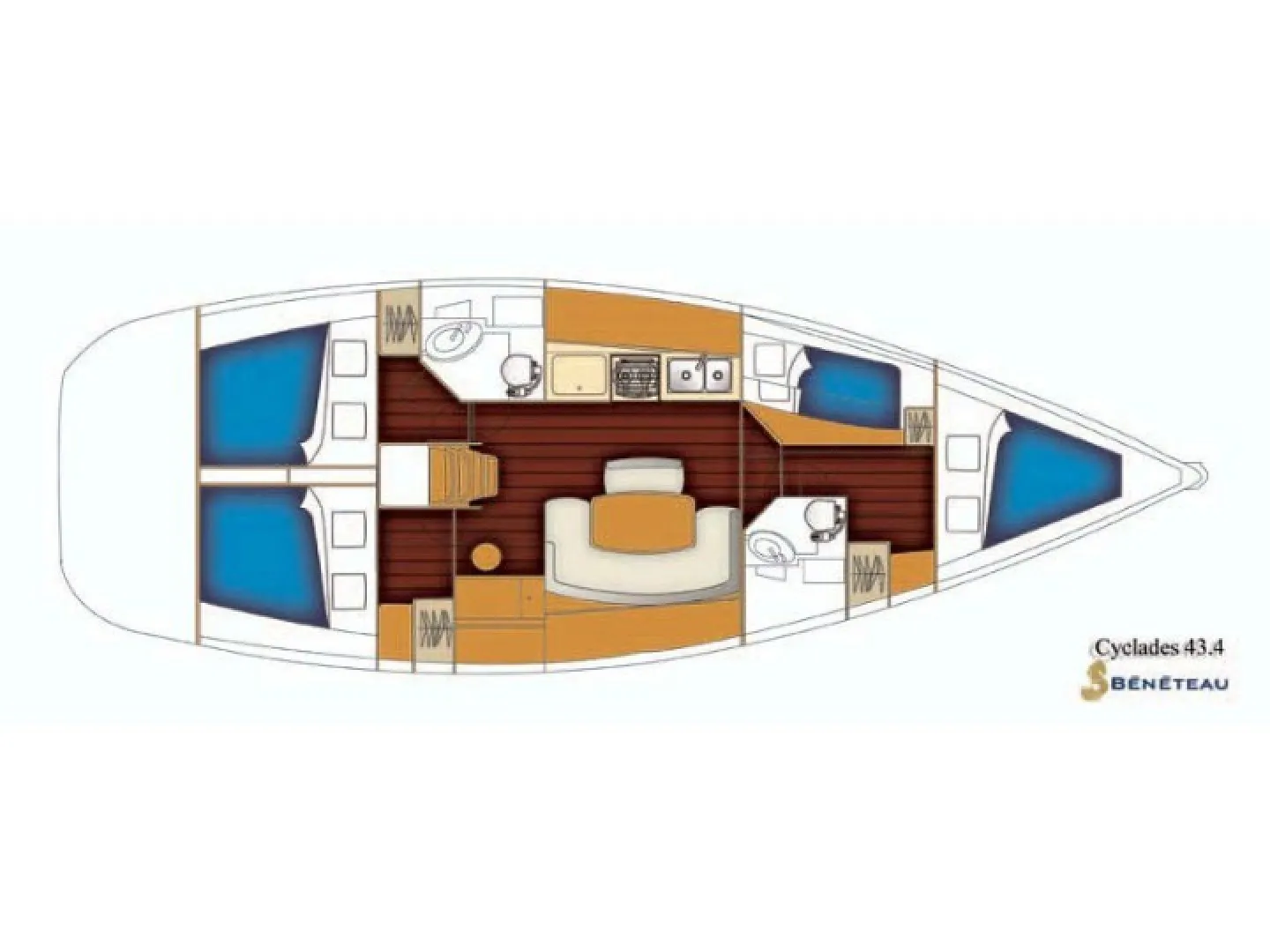 Cyclades 43.4 Too Lucky — yacht photo 10